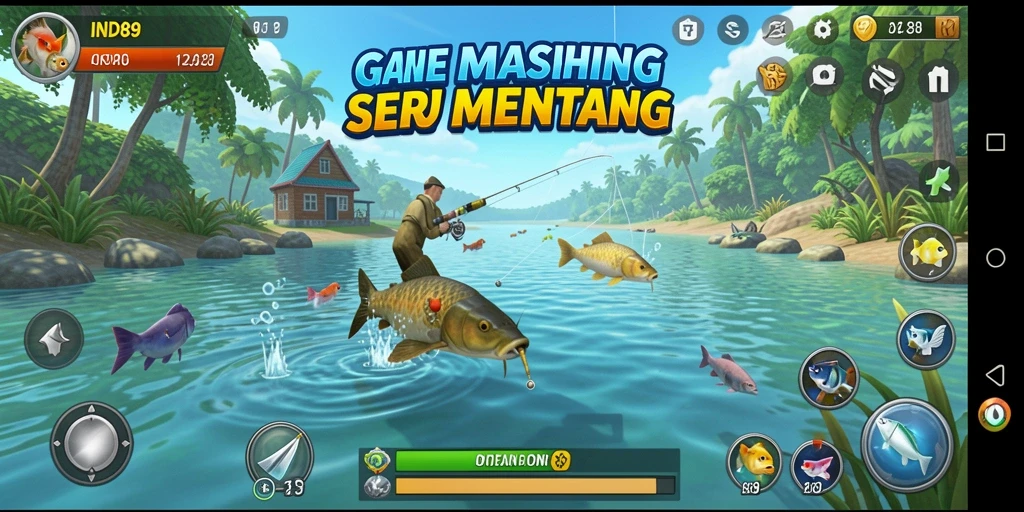 Screenshot dari gameplay memancing yang seru dan aktif di IND89.