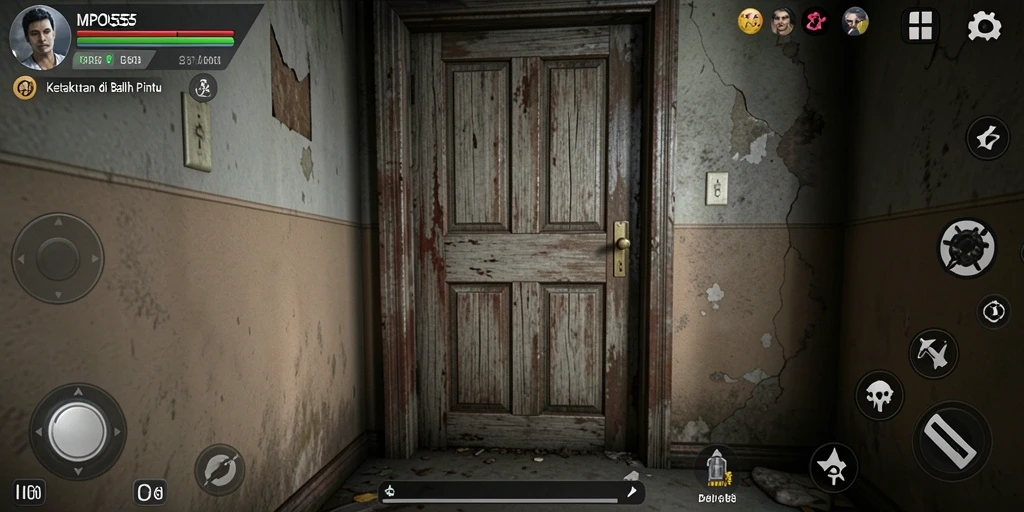 Screenshot MPO555 menunjukkan gameplay menegangkan dan suasana horor.