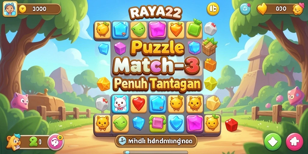 Tampilan gameplay RAYA22 yang penuh warna dan seru.
